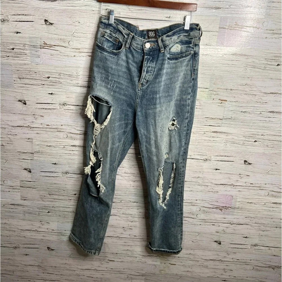 BDG Straight & Narrow High Rise Destroyed Straight Ankle Jeans Size 29 - Picture 1 of 8